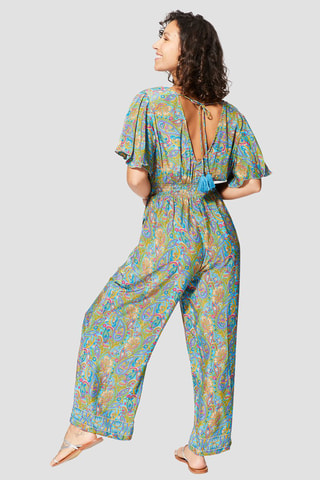 Macacão - Verde e turquesa - Verde e azul