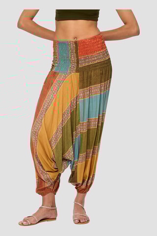 Calças saruel 3 em 1 - Verde - Azul, verde e laranja