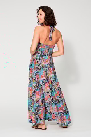 Vestido comprido Azul e rosa - Azul e rosa