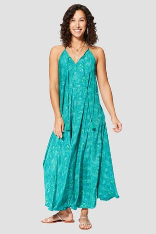 Vestido comprido - Turquesa - Azul e verde