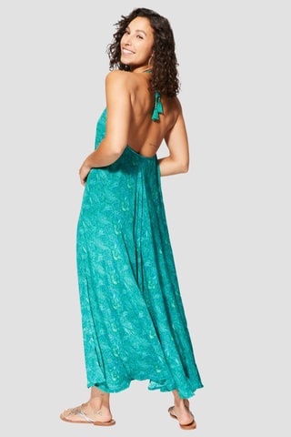 Vestido comprido - Turquesa - Azul e verde