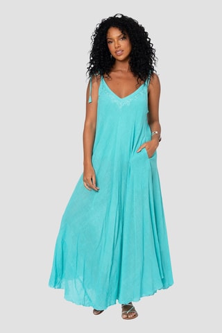 Vestido comprido - Ouro e cinzento - Castanho e cinzento