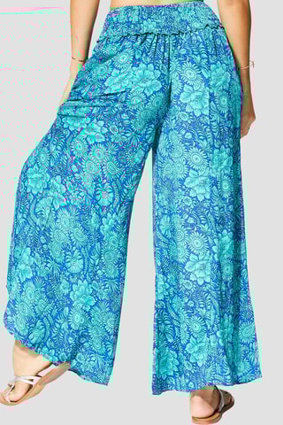 Calças palazzo - Azul - Azul