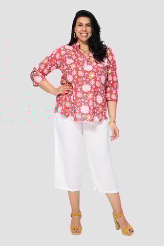 Blusa - Rosa - Branco, azul e rosa