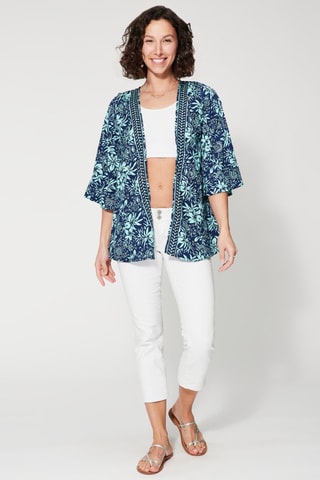 Quimono - Azul - Branco e azul