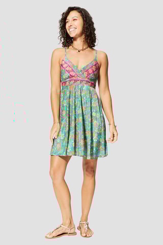 Vestido - Verde - Azul e verde