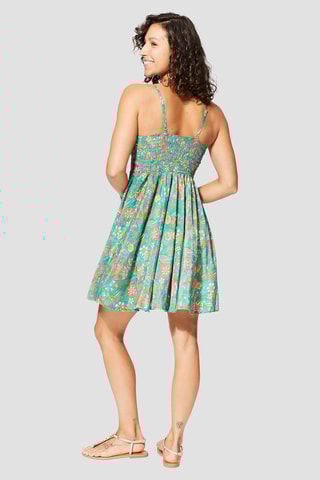 Vestido - Verde - Azul e verde