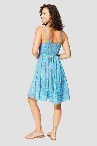 Vestido de praia - Azul - Branco e azul