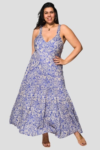 Vestido comprido - Violeta - Azul e violeta