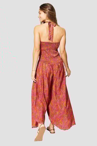 Jumpsuit - Beige, oranje en roze