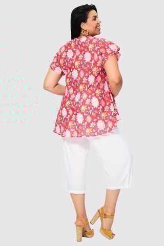 Blusa - Rosa - Vermelho e azul