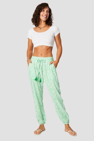 Calças - Verde e banco - Branco e verde