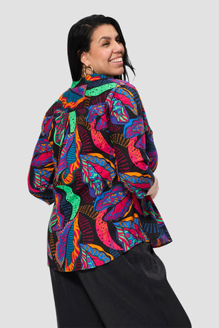 Blusa - Preto - Preto e azul