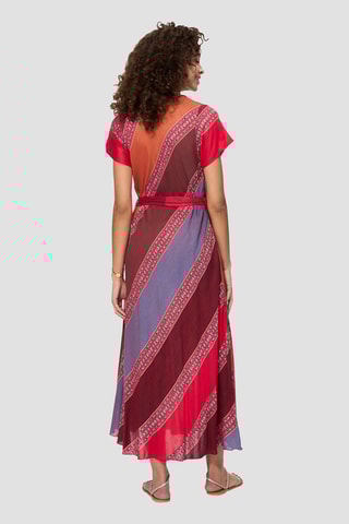 Vestido comprido - Vermelho - Vermelho, azul e amarelo