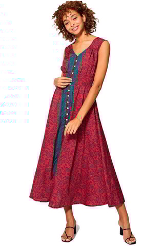 Vestido-camisa Bordô - Vermelho