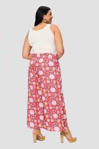 Calças evasê - Rosa - Vermelho e azul