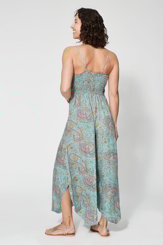 Macacão - Turquesa - Azul e laranja