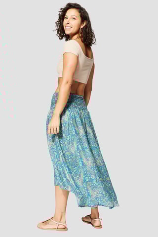 Saia comprida - Turquesa e cinzento  - Azul e cinzento