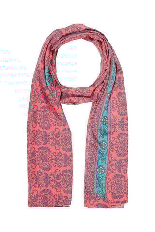 Lenço páreo Rosa envelhecido e turquesa - Branco, bege e azul