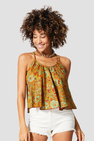 Top Laranja - Vermelho, verde e laranja