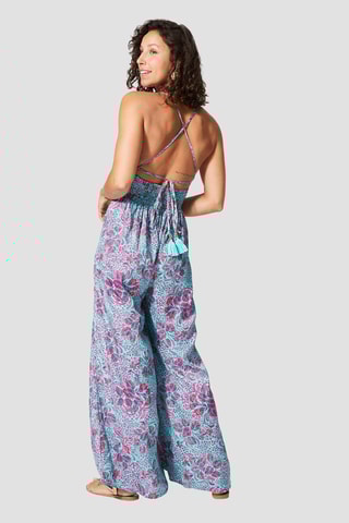 Macacão Turquesa e rosa - Azul