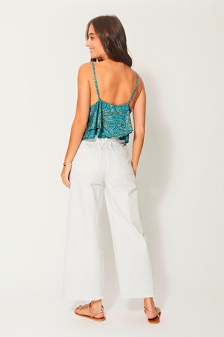 Camisola interior com folhos Turquesa - Azul, verde e violeta