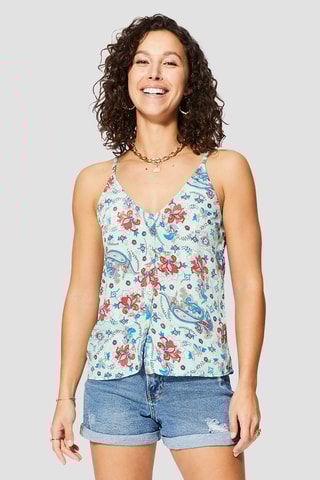 Camisola de alças - Branco - Branco