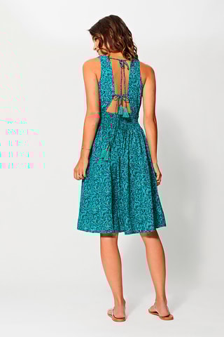 Vestido direito Turquesa - Azul