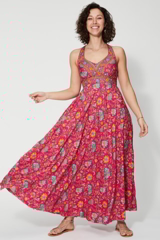 Vestido comprido - Vermelho - Rosa