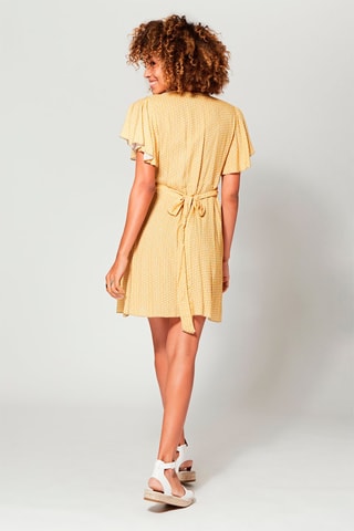 Vestido traçado - Branco e amarelo