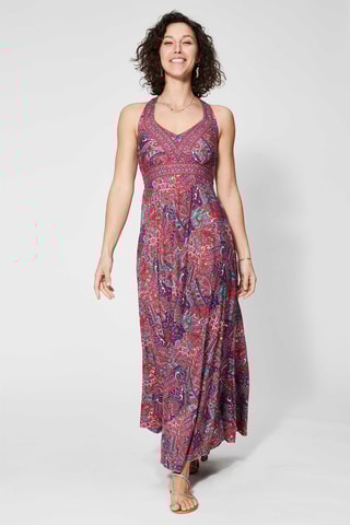 Vestido comprido - Rosa - Azul e rosa