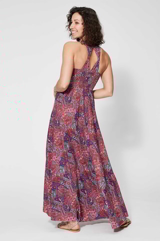 Vestido comprido - Rosa - Azul e rosa