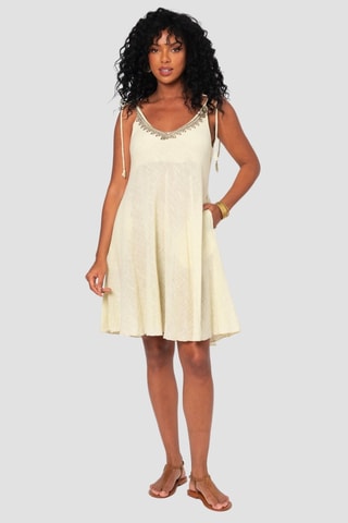 Vestido curto - Bege - Bege