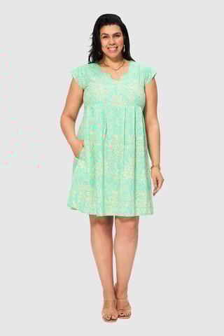 Vestido estilo patinadora - Verde - Verde