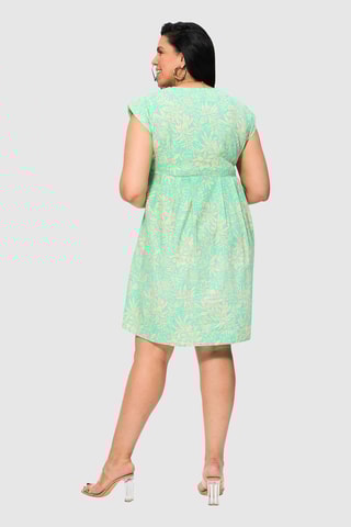 Vestido estilo patinadora - Verde - Verde