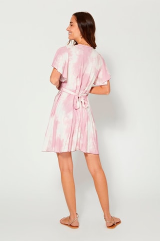 Vestido traçado - Branco e rosa