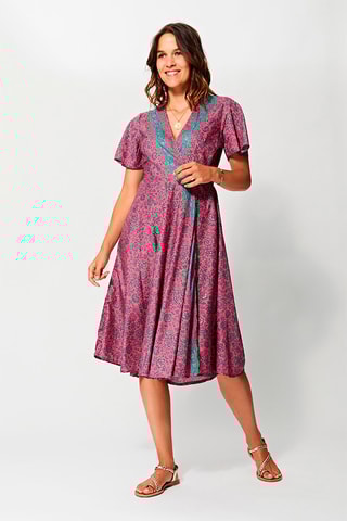 Vestido midi - Rosa e cinzento - Rosa e cinzento