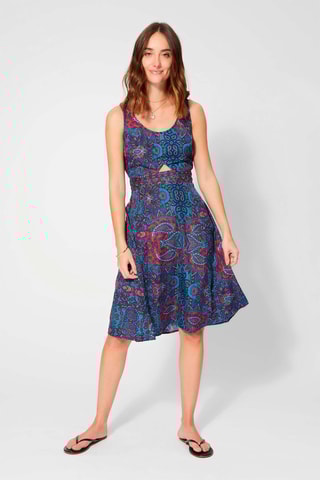 Vestido estilo patinadora - Vermelho, azul e violeta