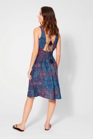 Vestido estilo patinadora - Vermelho, azul e violeta