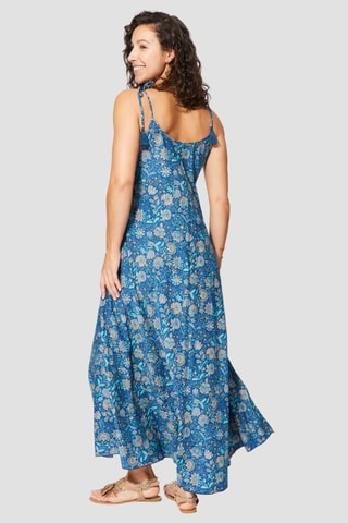 Vestido comprido - Azul - Branco e azul