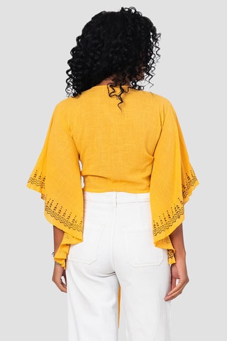 Crop top - Amarelo - Preto e amarelo
