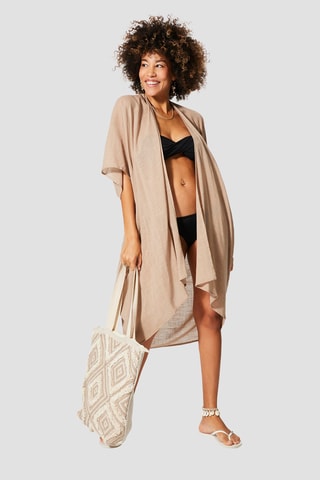 Quimono de praia - Bege - Bege