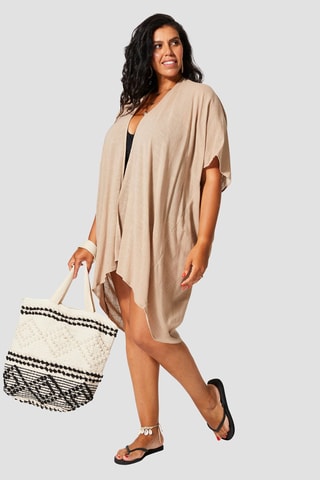 Quimono de praia - Bege - Bege