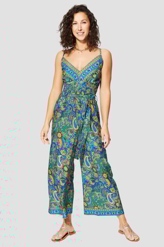 Jumpsuit - Blauw, groen en oranje