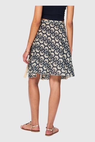 Saia traçada - Azul-noite - Branco, azul e laranja