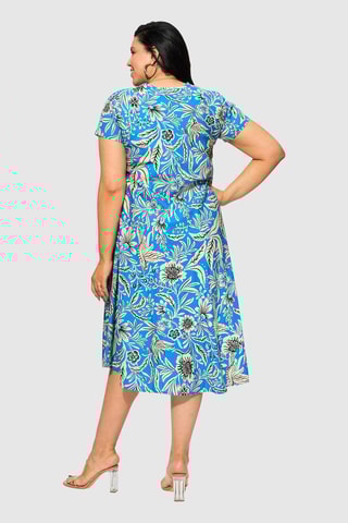 Vestido trapézio - Azul - Azul e preto