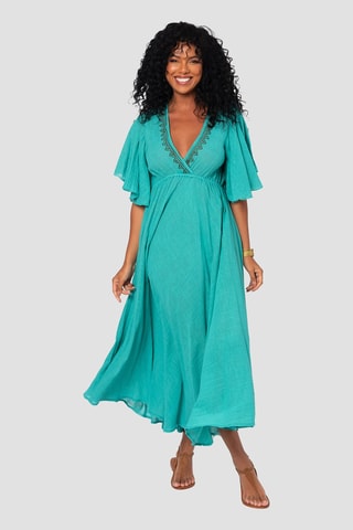 Vestido comprido - Turquesa - Azul