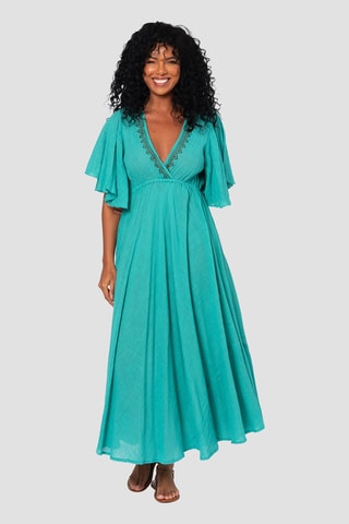 Vestido comprido - Turquesa - Azul