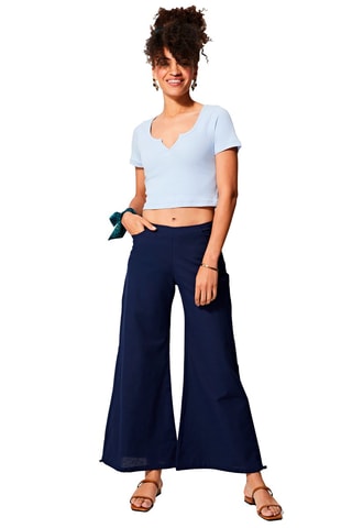 Calças flare Azul-marinho - Azul