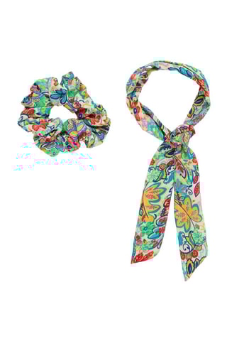 Elástico para cabelo 2 em 1 - Verde, azul, amarelo e vermelho